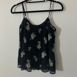 abercrombie and fitch blue floral tank top